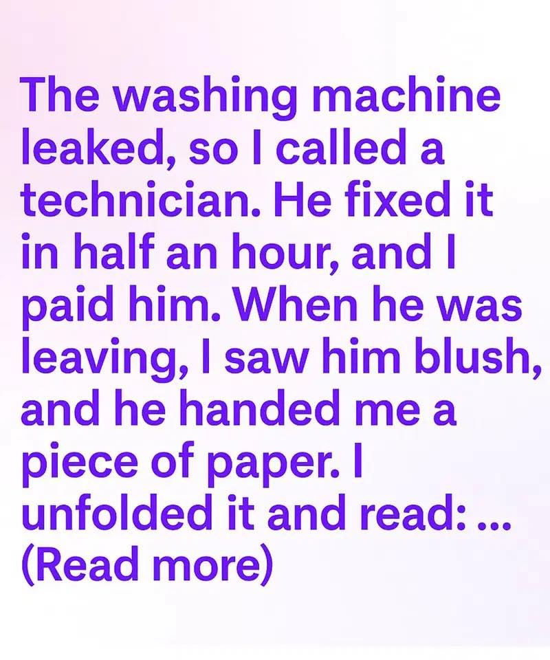 The Note from the Washing Machine Technician