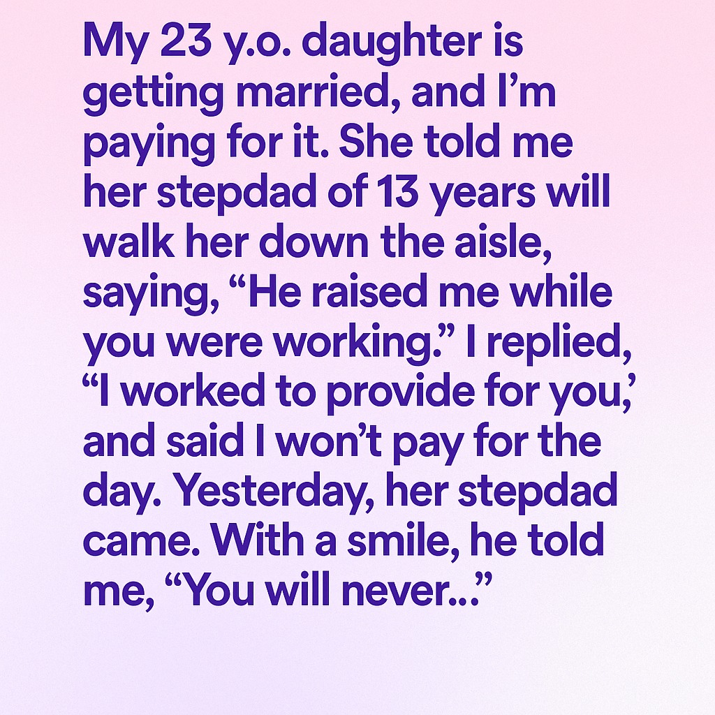 Wedding Drama: Stepdad Offers to Pay