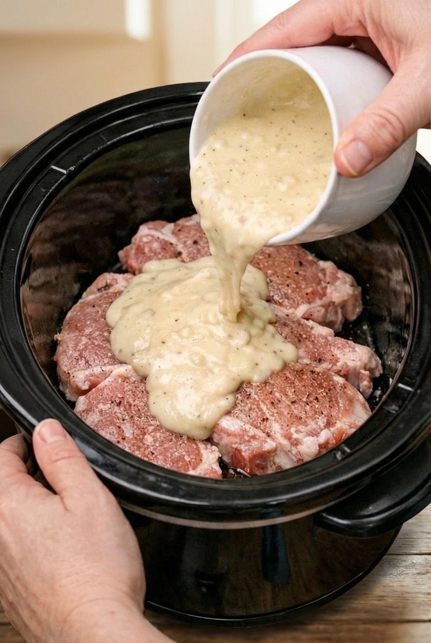 Tender Slow Cooker Pork Chops With Just Three Ingredients