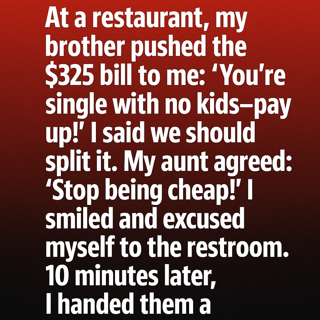 Family Asked Me to Cover the Whole Bill — Here’s What Happened Next