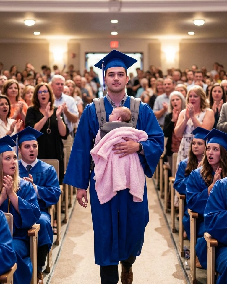 My Son Crossed the Stage With a Baby—What He Said Stunned the Room