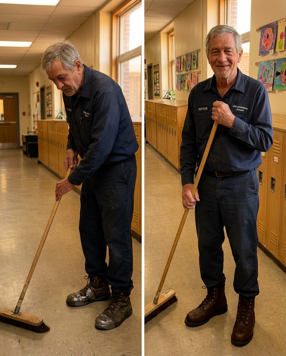 I Gave Our Janitor New Boots, and He Shared a Story I’ll Never Forget