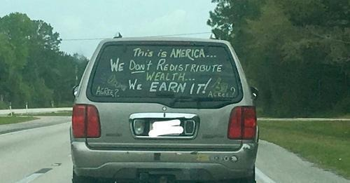 Driver’s Window Message Starts Conversation About Wealth and Opportunity