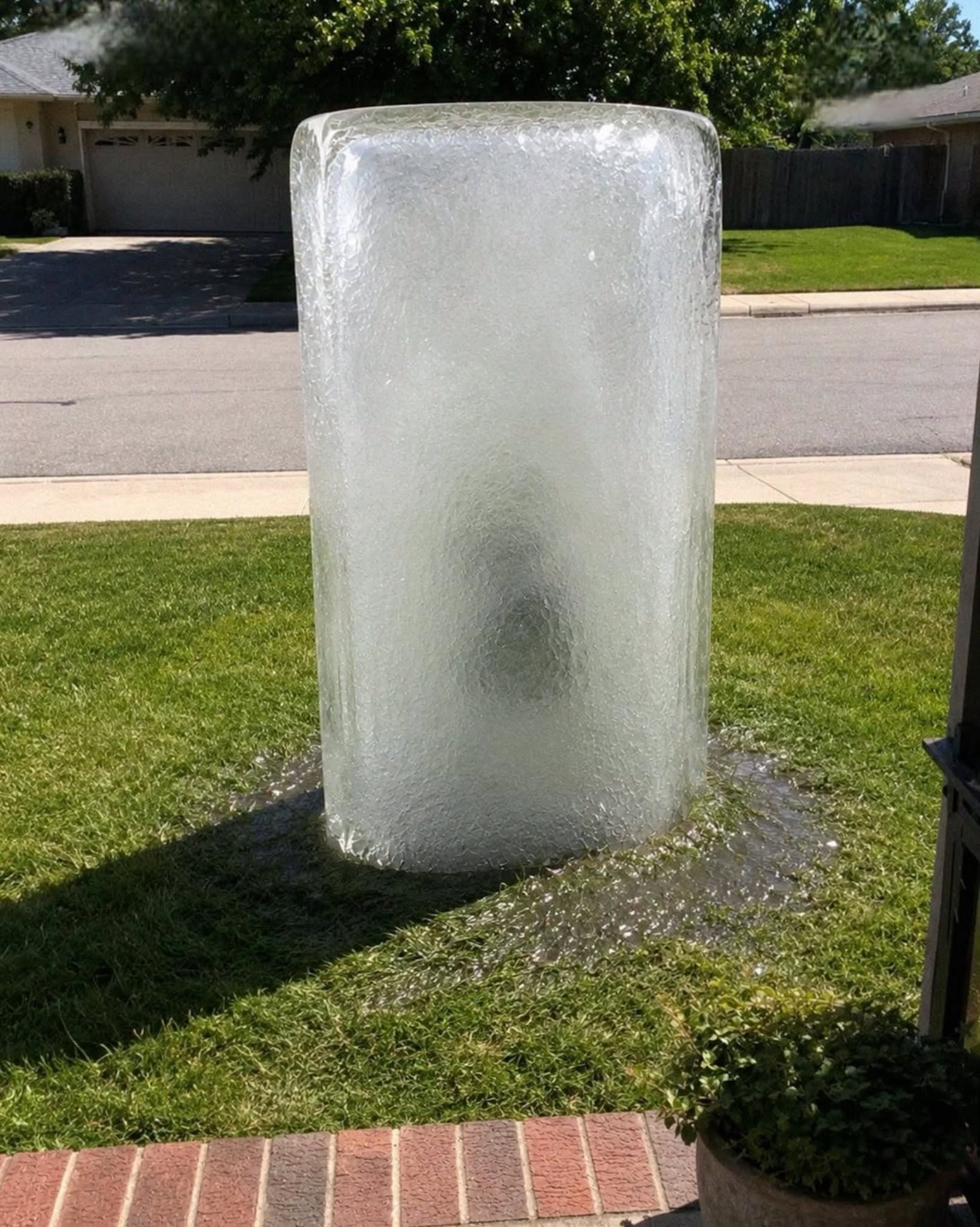 A Mysterious Block of Ice Appeared on My Lawn Overnight—What It Revealed After Melting Changed Everything