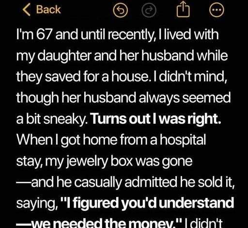 My Son-in-Law Sold My Jewelry While I Was in the Hospital — Then the Truth Came Out
