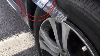 The Surprising Reason You Might See a Plastic Bottle by a Car Tire